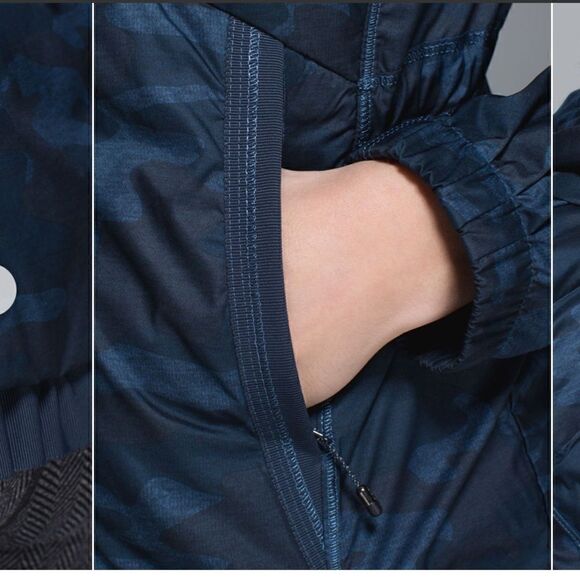 Lululemon Spring Fling Puffy Windbreaker Heathered Lotus Camo Oil Slick Blue 8 - Picture 5 of 16